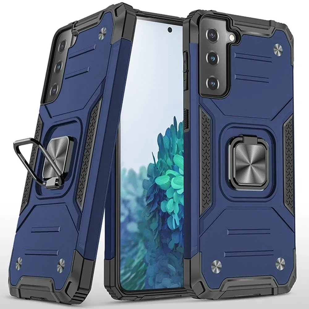Robust Magnetic Kickstand Hybrid Case Cover For Samsung Galaxy s21 Plus - Blue