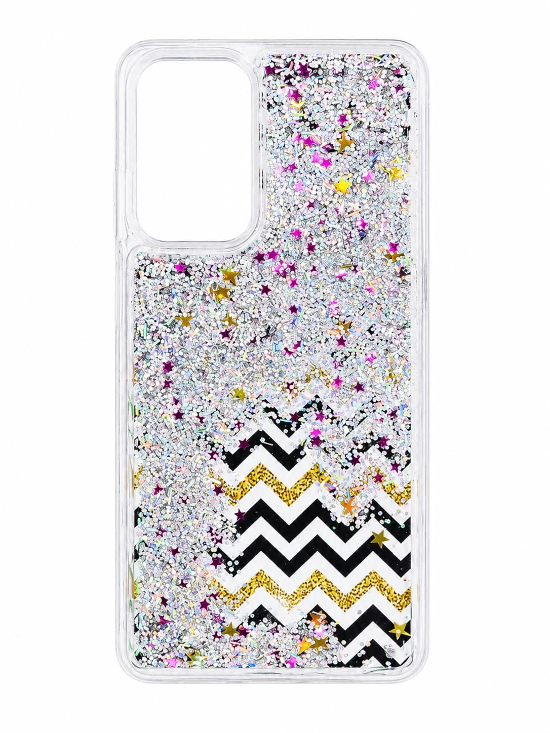 KaseAult Liquid Quicksand Glitter Cover Case Samsung A52 5g - Black Gold ZigZag