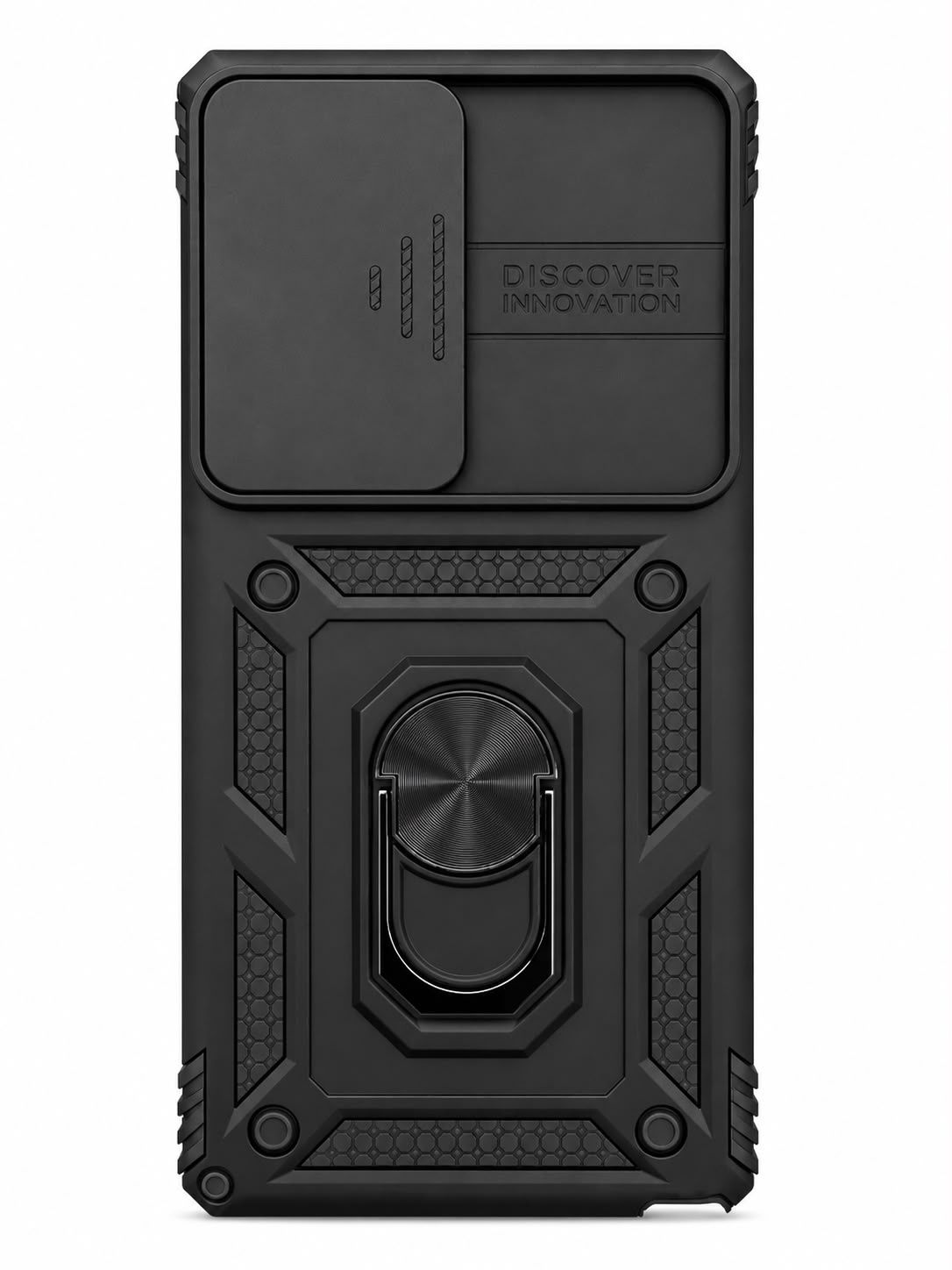 Well Protective Magentic Ring Stand Camera Protective Cover Case For Samsung s25 Ultra - Black