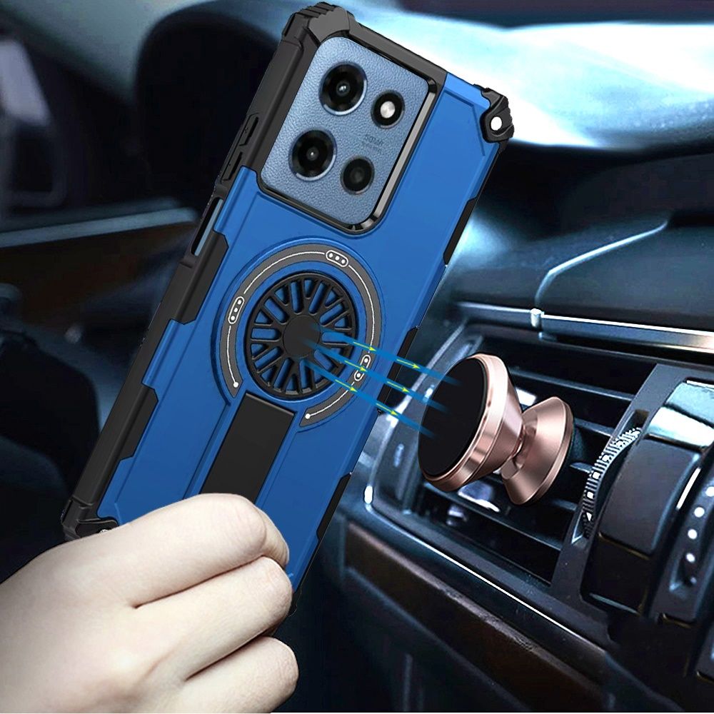CD Texture Design Magnetic Car Mount Friendly HQ Hybrid Case for Moto G 5G 2025/2026 - G Play 2026 - Blue