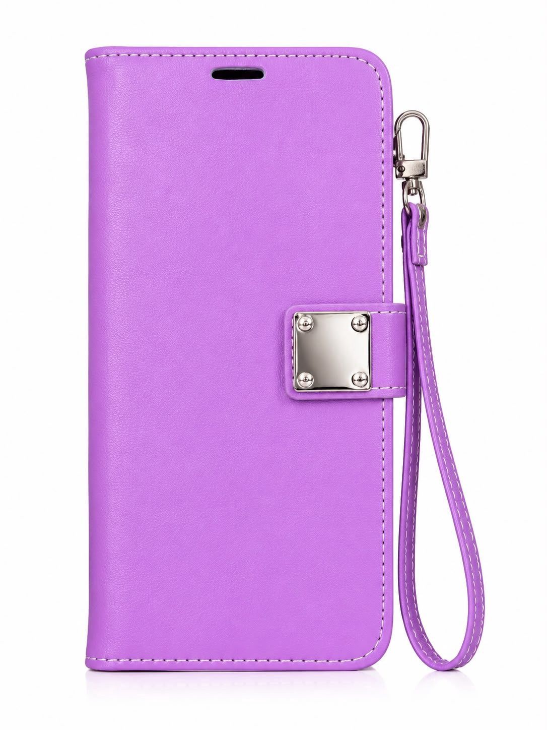 Wallet ID Card Holder Case Cover for IPhone 13 Pro Max  -  Purple