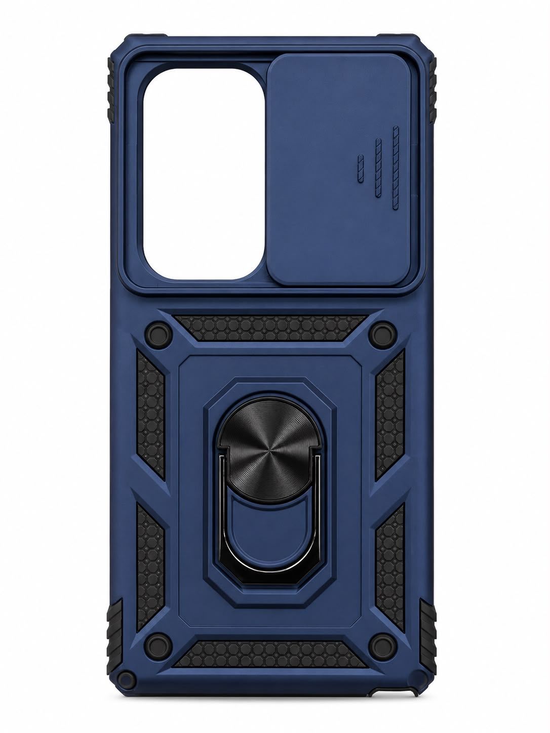 Well Protective Magentic Ring Stand Camera Protective Cover Case For Samsung s25 Ultra- Blue