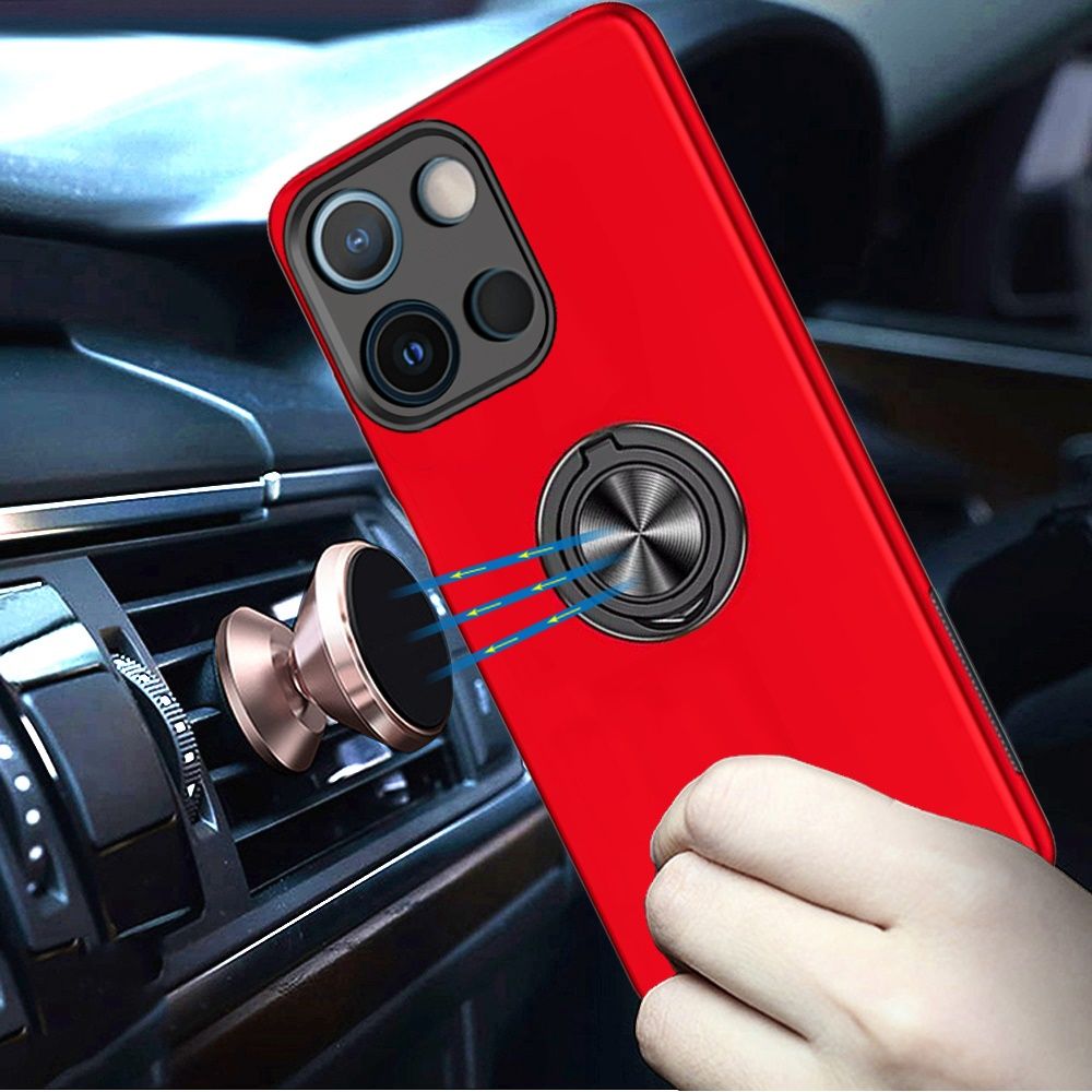 Chief Oil Painted Magnetic Ring Stand Hybrid Case Cover for Moto G 5G 2025/2026 - G Play 2026 - Red