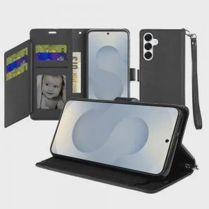 Wallet ID Card Holder Case Cover for Samsung s26 Plus - Black