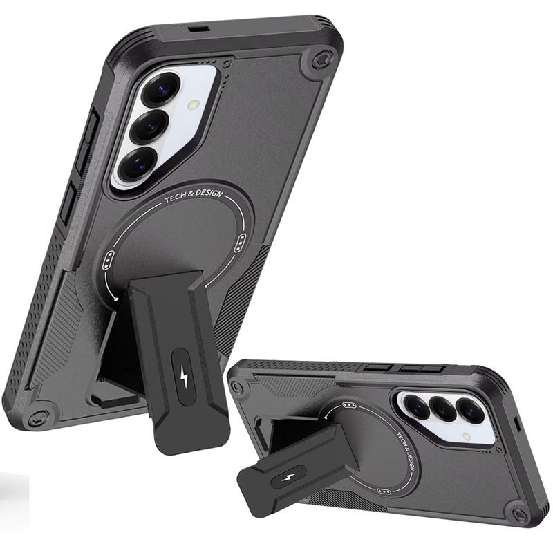 Sturdy Bracket Kickstand Magnetic Hybrid for Samsung s26 Plus- Black