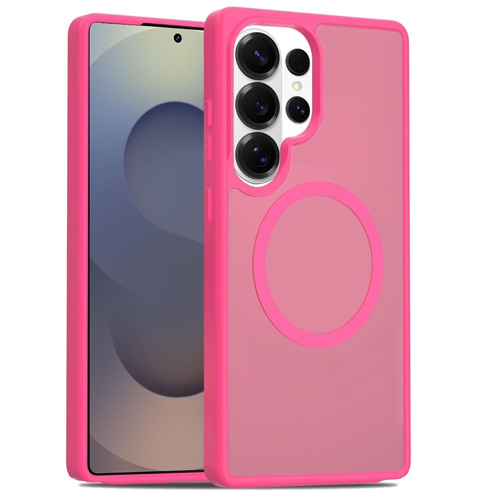 [Magnetic Circle] Smooth Safe Matte Feel Hybrid Case for Samsung s26 Ultra - Hot Pink