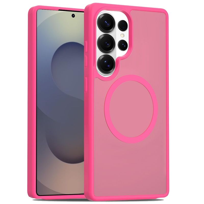 [Magnetic Circle] Smooth Safe Matte Feel Hybrid Case for Samsung s26 Ultra - Hot Pink