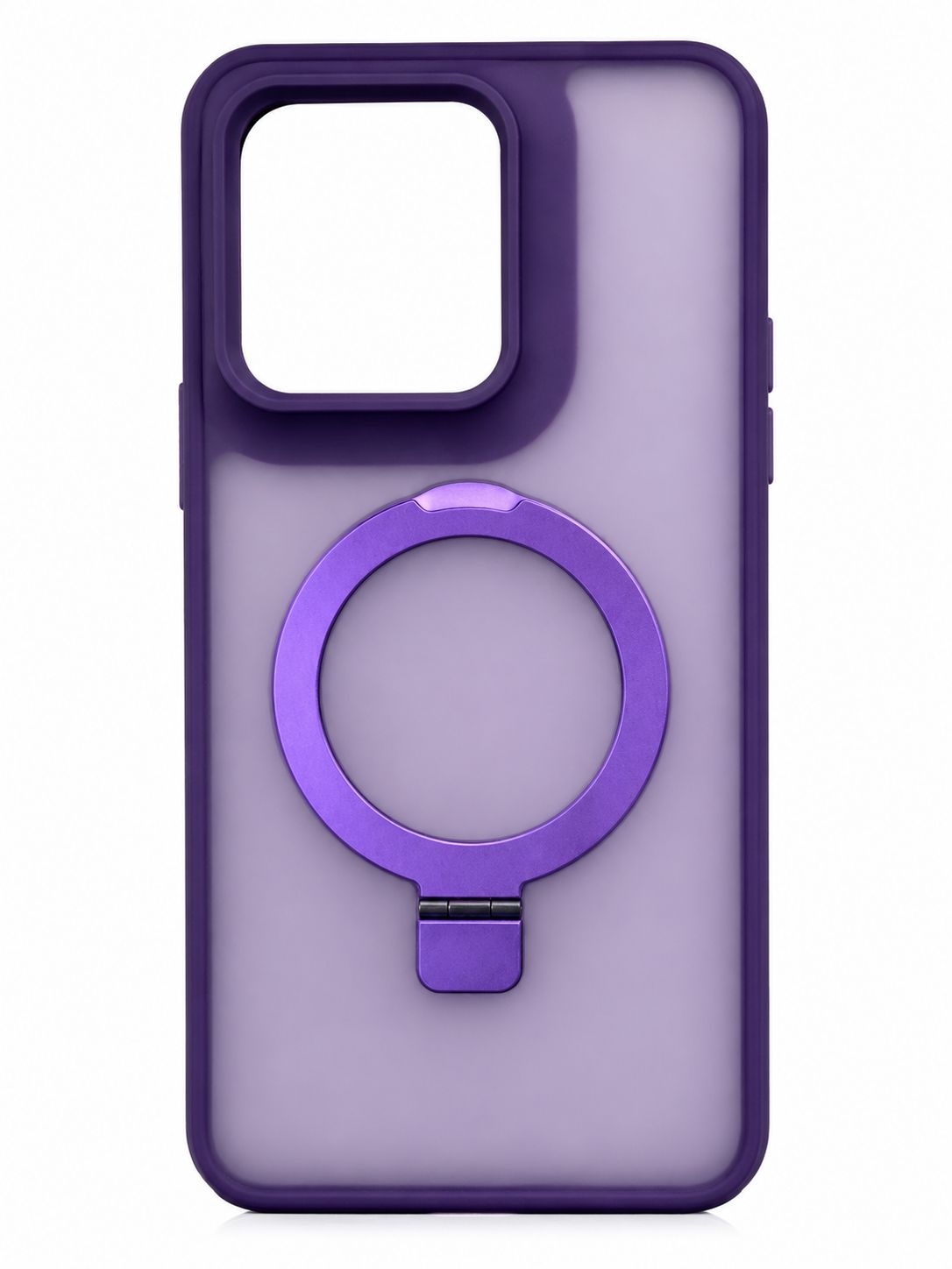 Magnetic Matching Ring Stand Full Rotation Matte Hybrid for Moto G Stylus 5G 2025 - Dark Purple