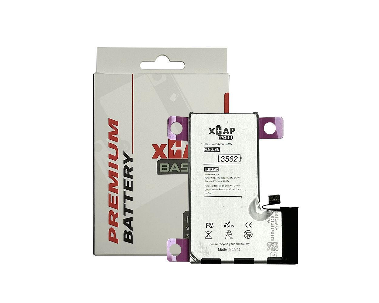 XCAP BASE - Standard Capacity Battery for iPhone 16 Pro (3582 mAh)