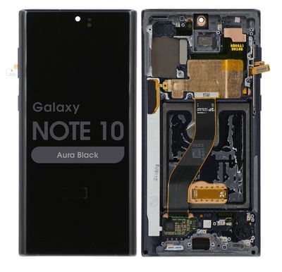 Refurbished - OLED Screen and Digitizer Assembly w/ Frame for Samsung Galaxy Note 10 (N970) (Aura Black)