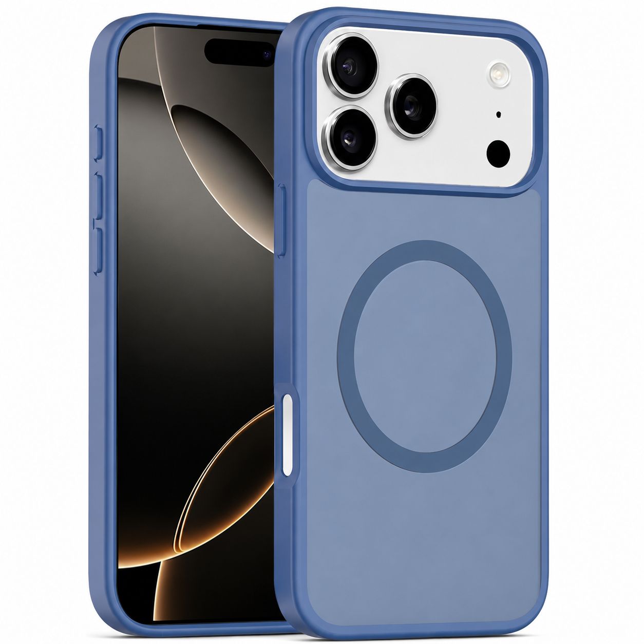 Magnetic Circle Smooth Safe Matte Feel Hybrid Case for Iphone 17 Pro Max - Navy Blue
