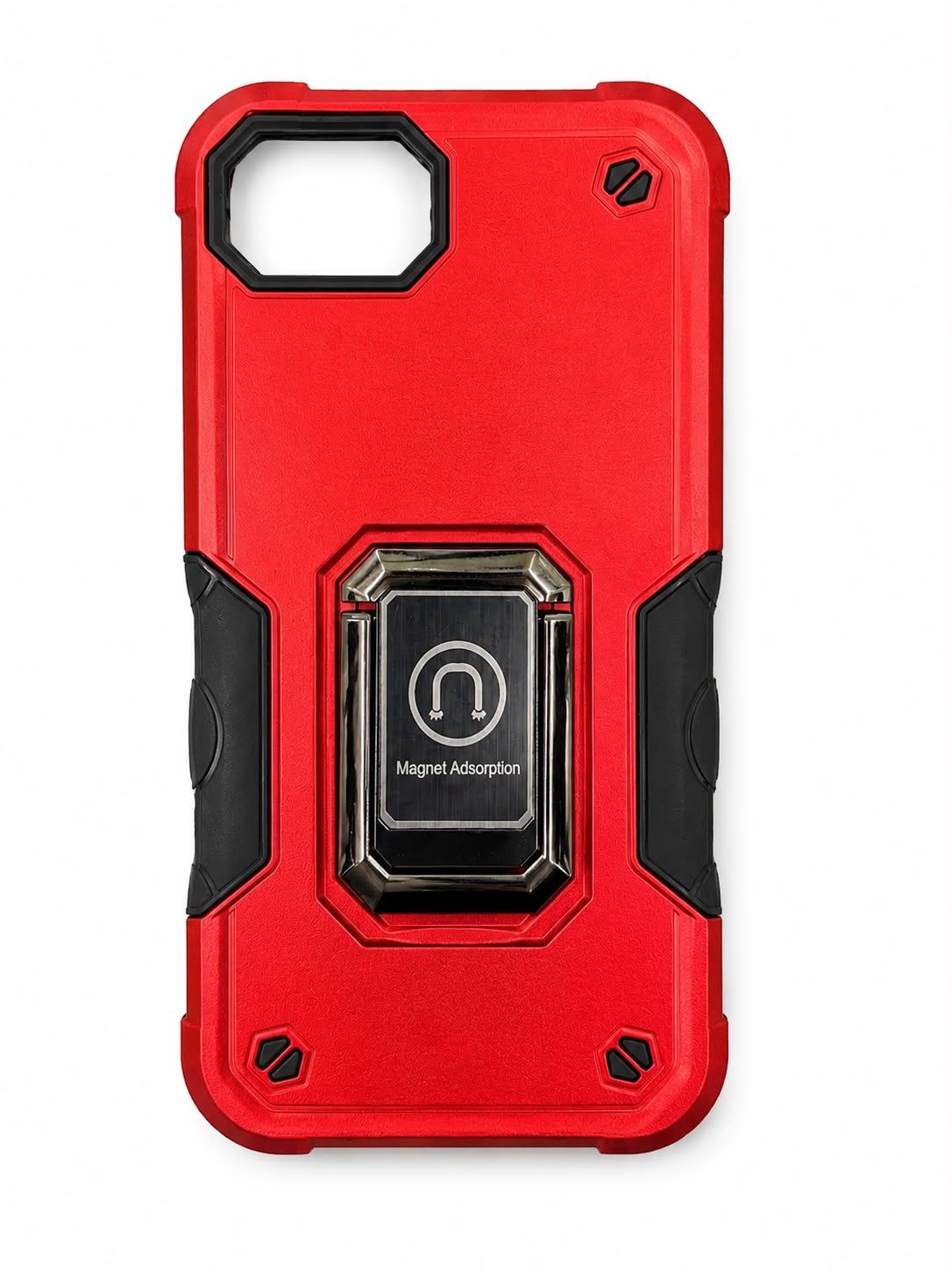OPTIMUM Magnetic Ring Stand Hybrid Case Cover for iPhone 17E / 16E / SE4 - Red