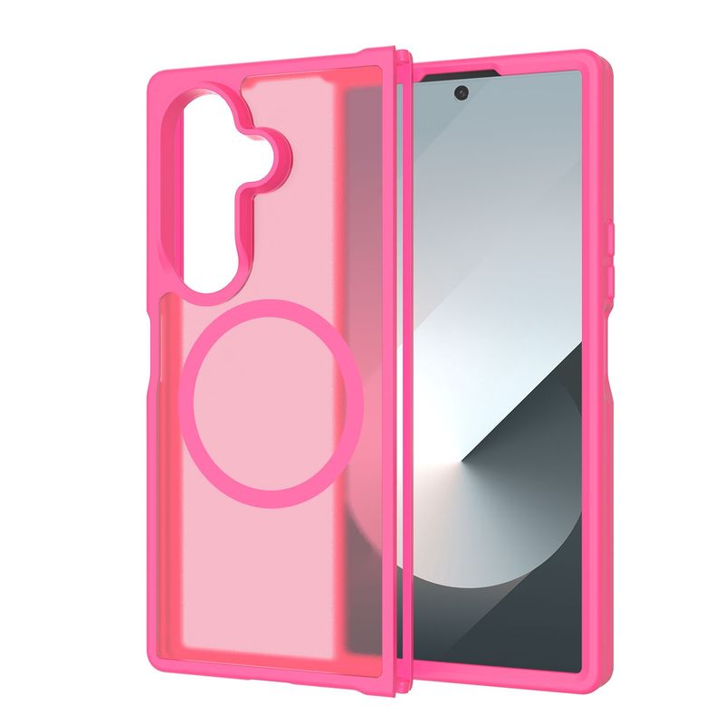 [Magnetic Circle] Smooth Saf[Magnetic Circle] Smooth Safe Matte Feel Hybrid Case Samsung Z Fold 7 - Hot Pinke Matte Feel Hybrid Case - Hot Pink