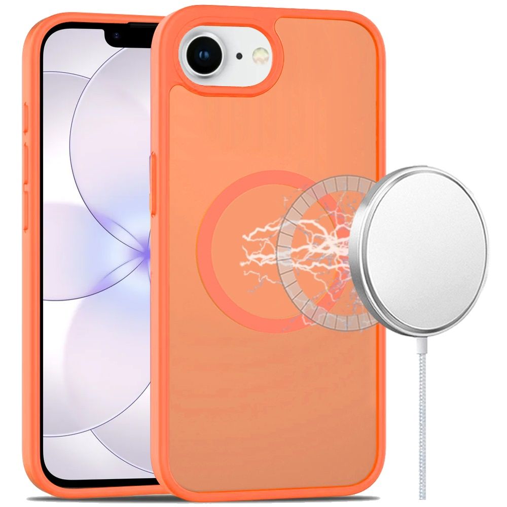 [Magnetic Circle] Smooth Safe Matte Feel Hybrid Case For iPhone 16E (E edition) / SE4 (2025)- Cosmic Orange