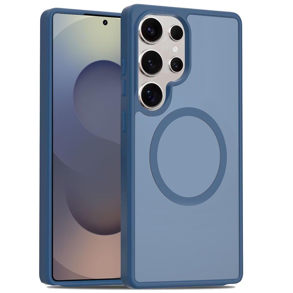 [Magnetic Circle] Smooth Safe Matte Feel Hybrid Case For Samsung s25 Ultra- Navy Blue