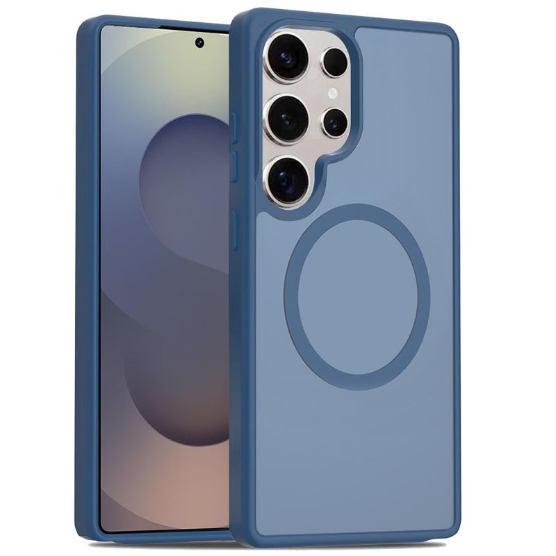 [Magnetic Circle] Smooth Safe Matte Feel Hybrid Case For Samsung s25 Ultra- Navy Blue