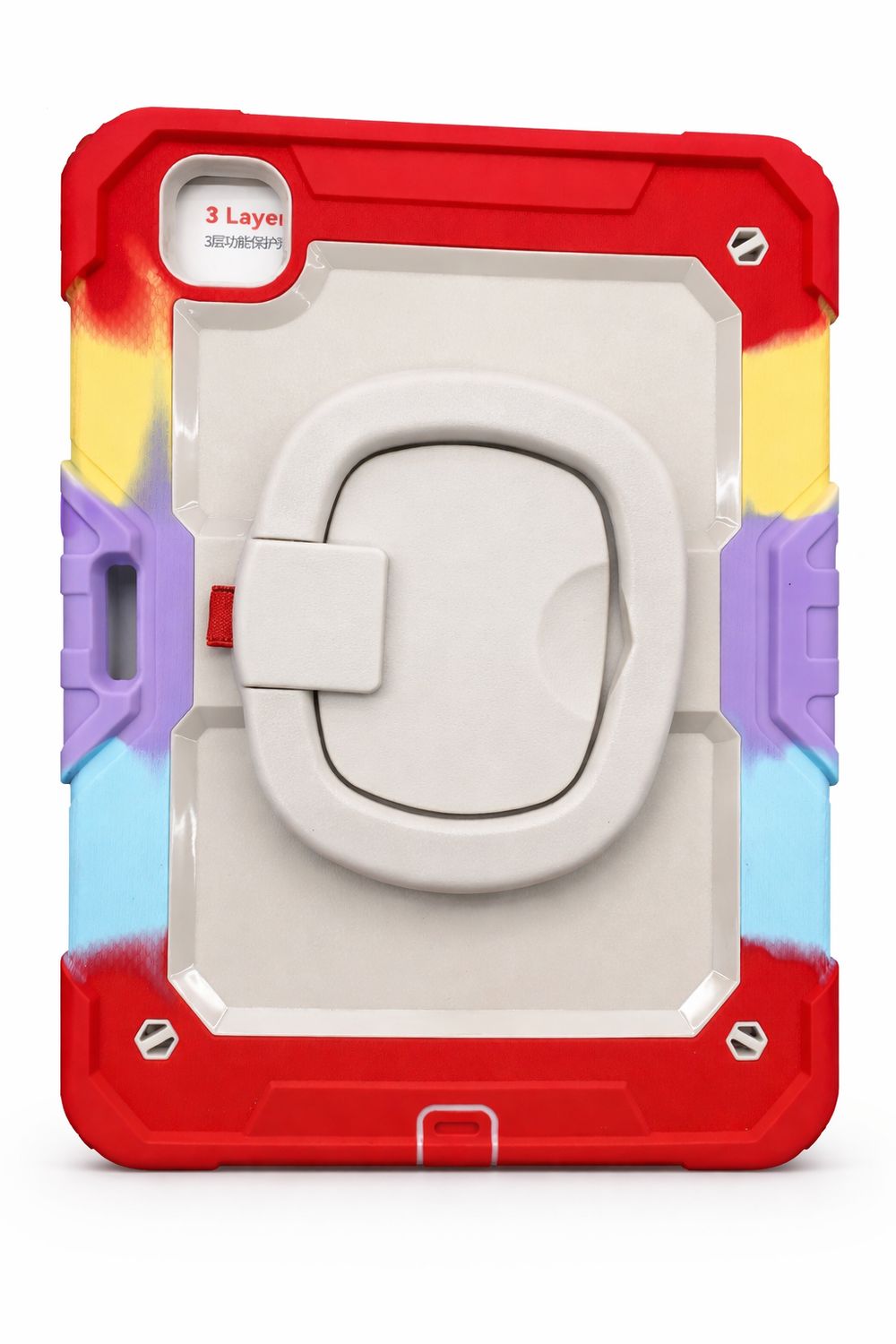 Glf 360 DEGREE Rotate Kickstand Case For Ipad Pro 11 2024 (Red/Mix)