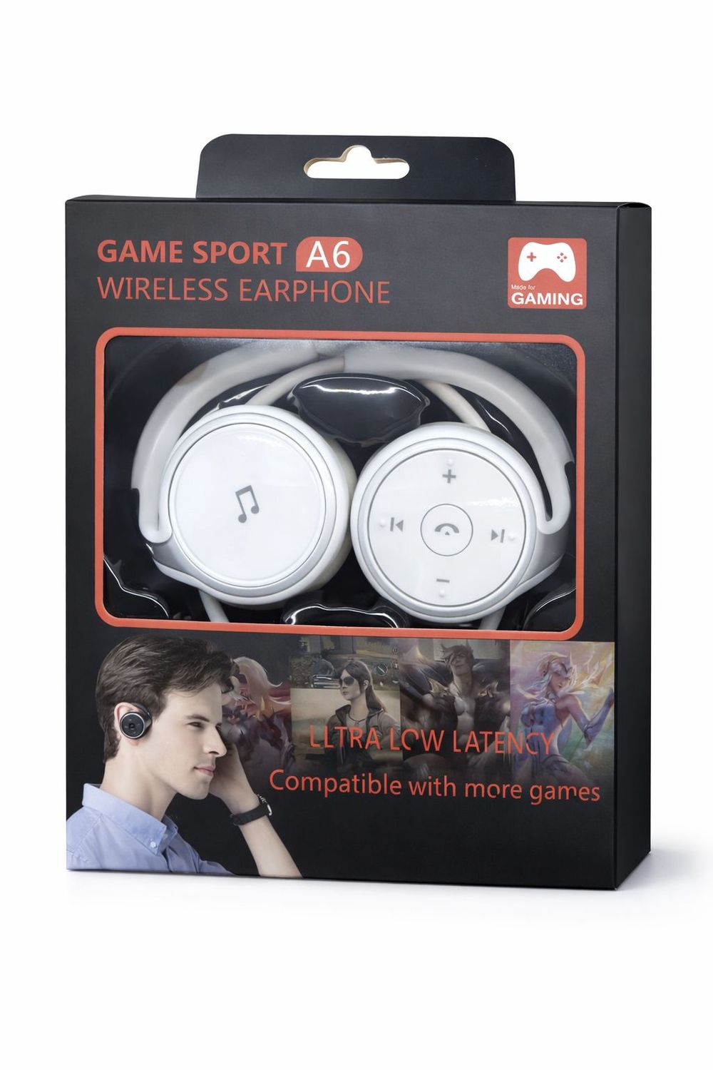 A6 Headworn Bluetooth earphones-White