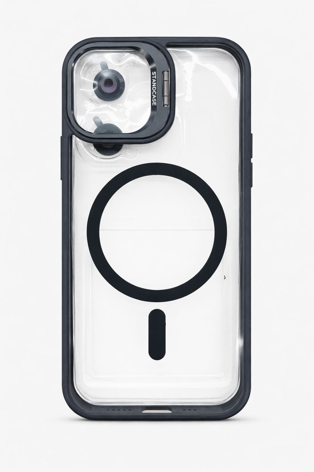 U1 Magnetic Case+Lens Stand with camera protector Iphone 12 (Black)