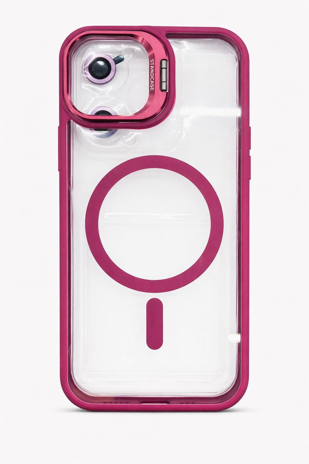 U1 Magnetic Case+Lens Stand with camera protector Iphone 12 (Bargundy)