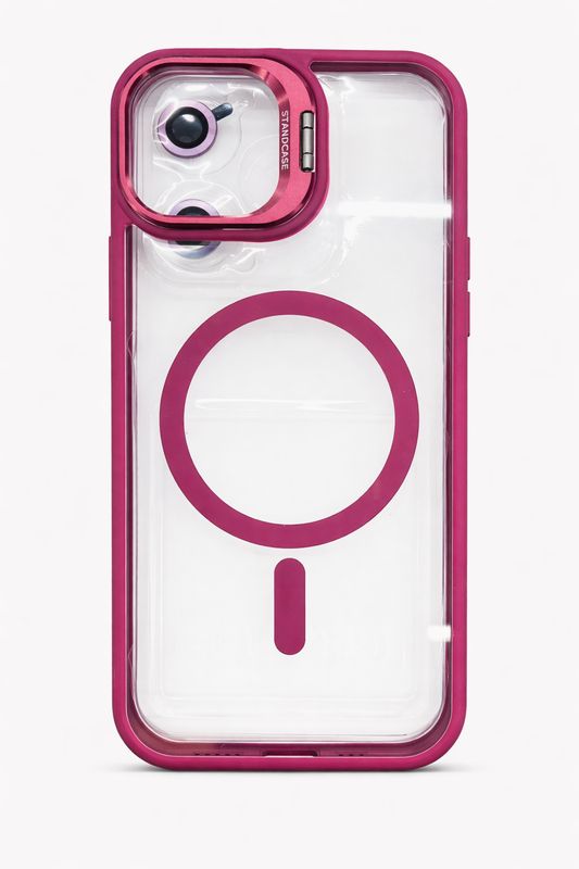 U1 Magnetic Case+Lens Stand with camera protector Iphone 12 (Bargundy)