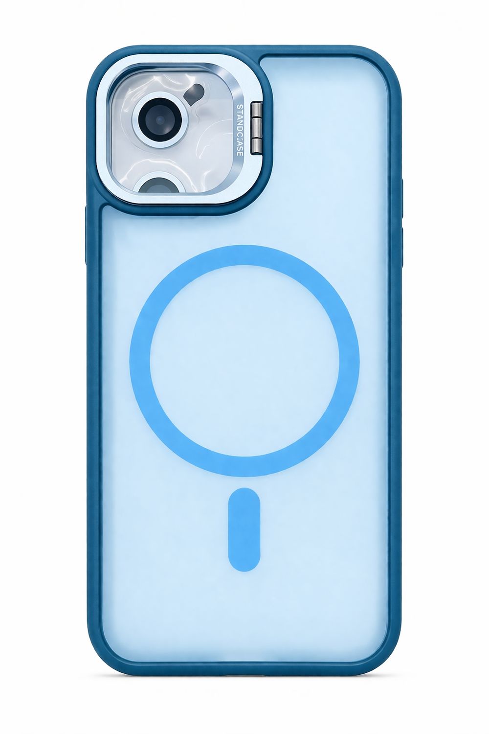 U2 Magnetic Case+lens stand + camera protector Iphone 12 (Blue)