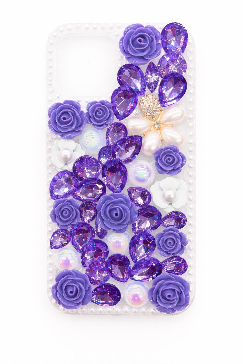 Diamond Pearl Rose Case Iphone 12/12 Pro (Purple)