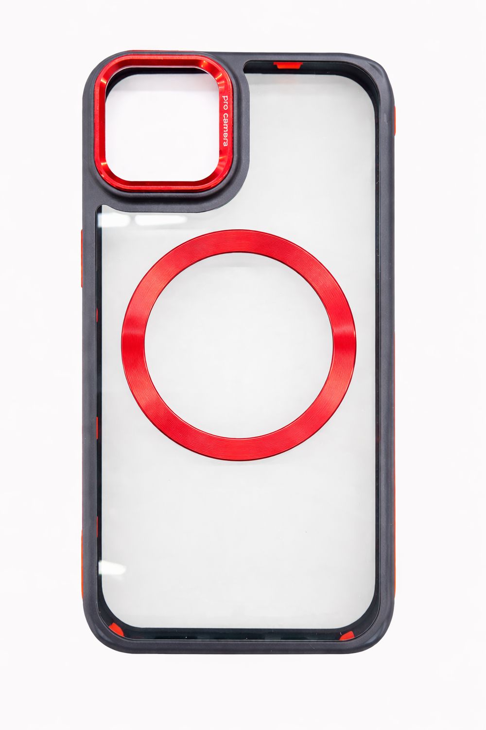 Transparent Magsafe case Iphone 12/12 Pro (Red)