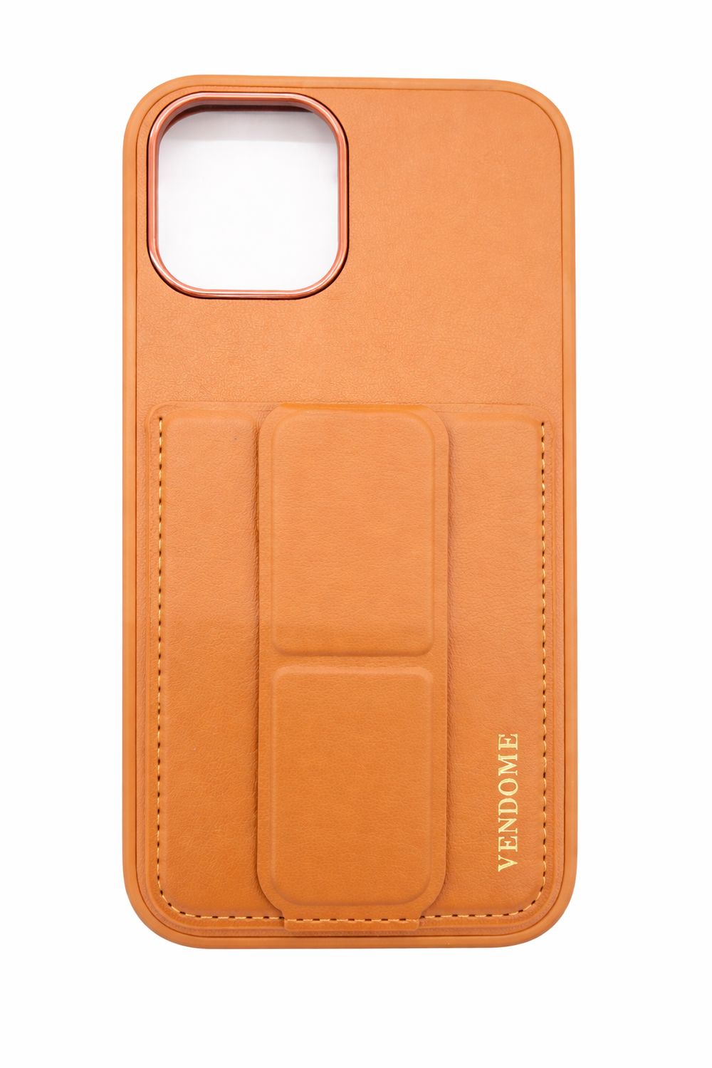 YD LEATHER KICKSTAND CASE Iphone 12/12 Pro (Brown)
