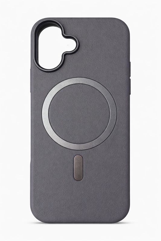 Premium Leather MagSafe Protective Phone Case for Iphone 17-Grey