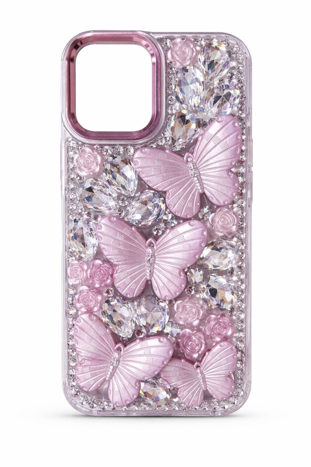 Crystal Hudie Full Diamond Case for Iphone 17-Pink