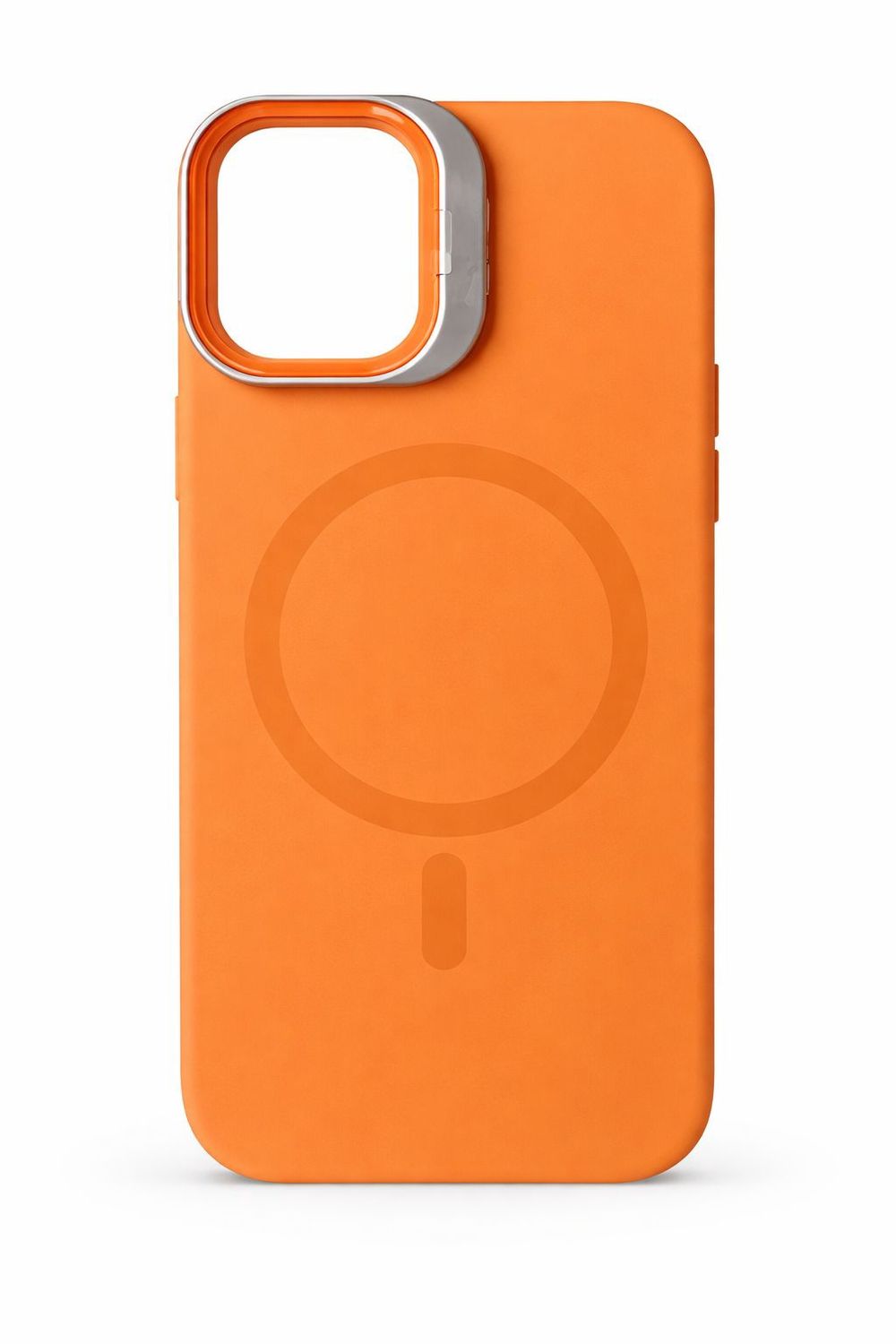 Liquid Silicone Frame Holder Magnetic Phone Case for Iphone 17-Orange