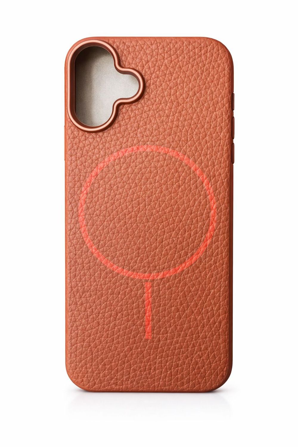 Leather Textured L2 Skin Magnetic Phone Case for Iphone 17-Brown