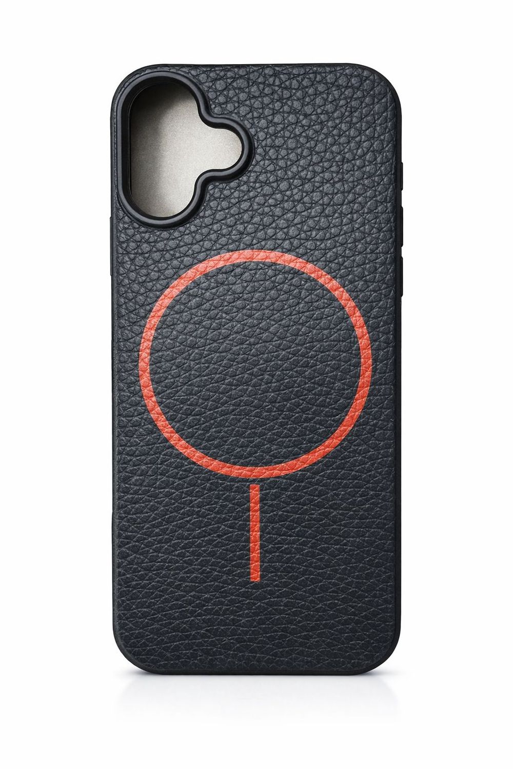 Leather Textured L2 Skin Magnetic Phone Case for Iphone 17-Black