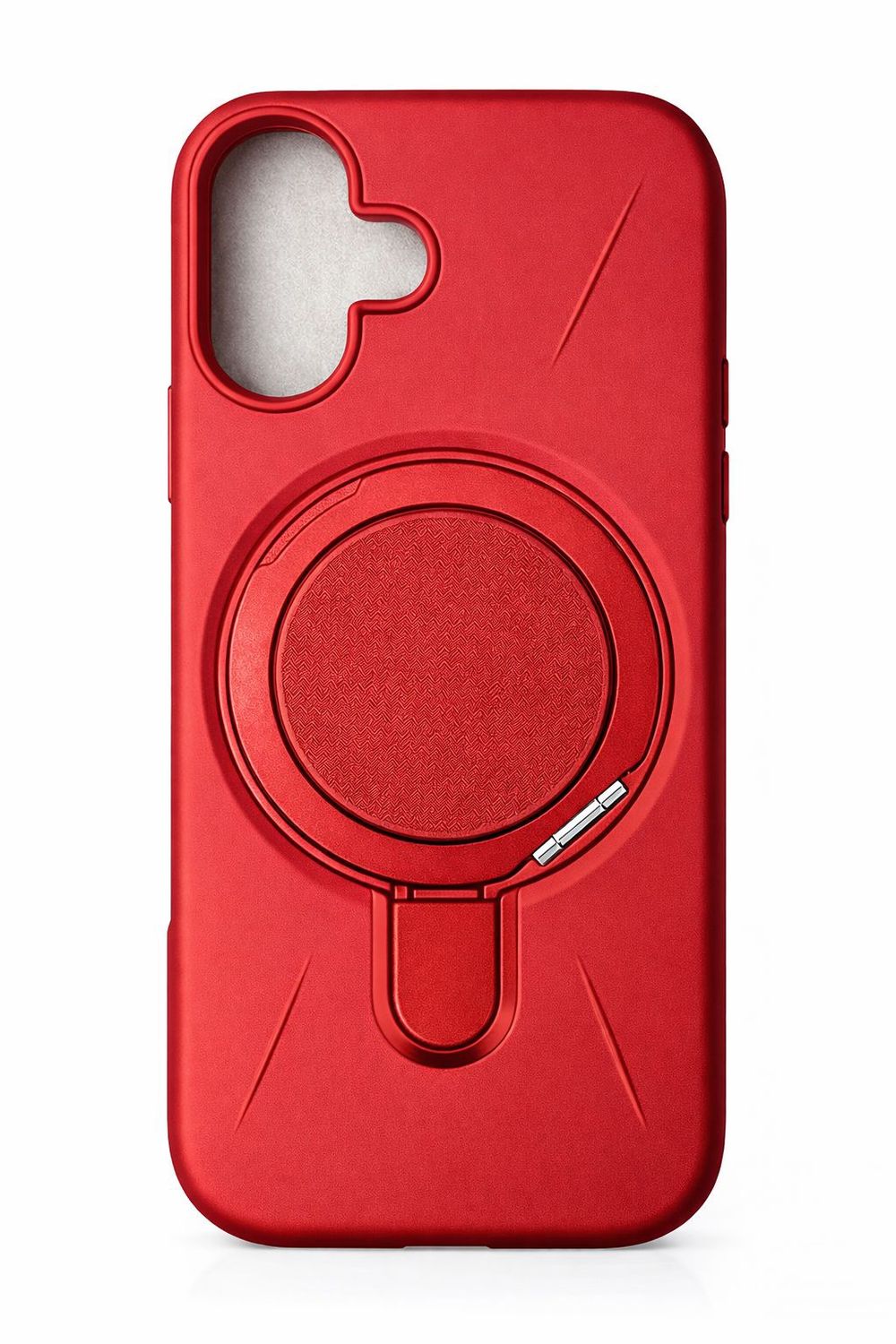 Premium Matte Magnetic  Kickstand TPU+PC  Case for Iphone 17-Red