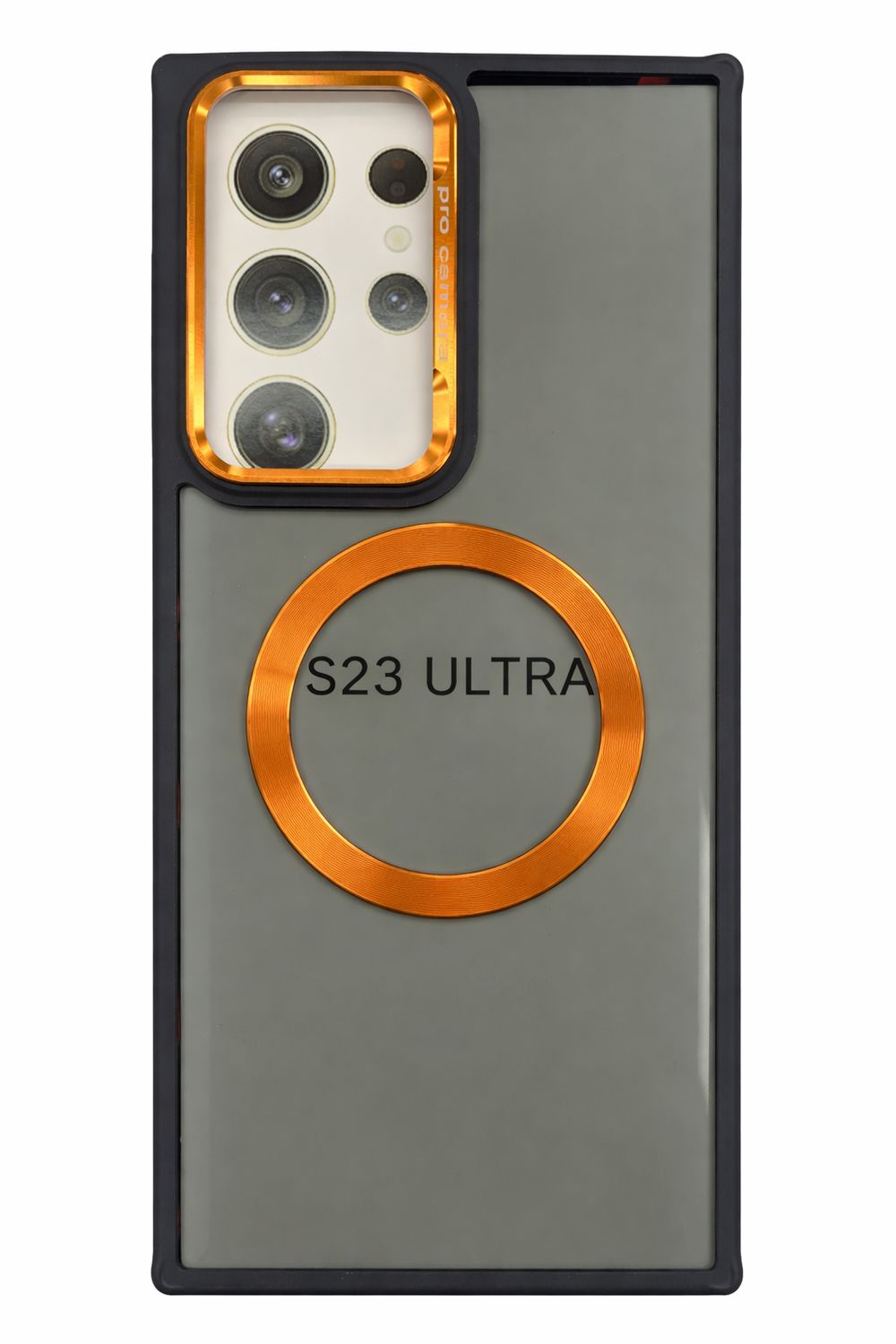 Transparent acrylic phone case S23 Ultra (Orange)