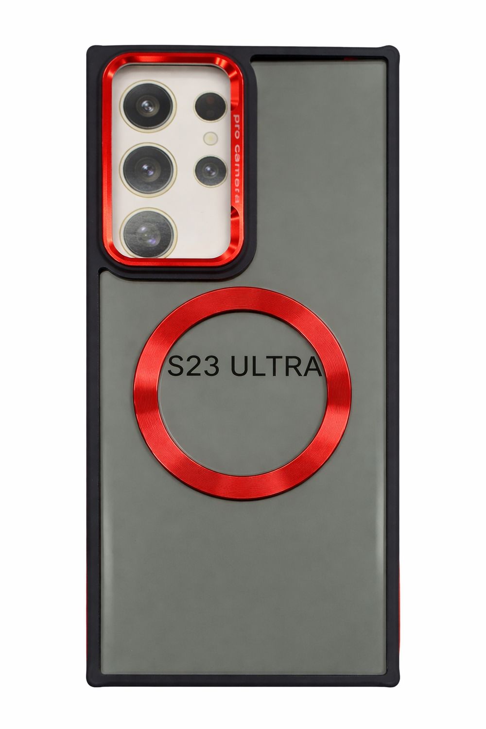 Transparent acrylic phone case S23 Ultra (Red)