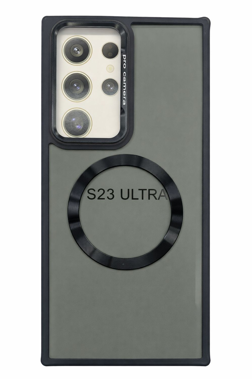 Transparent acrylic phone case S23 Ultra (Black)