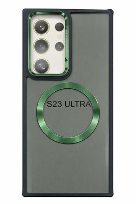 Transparent acrylic phone case S23 Ultra (Green)