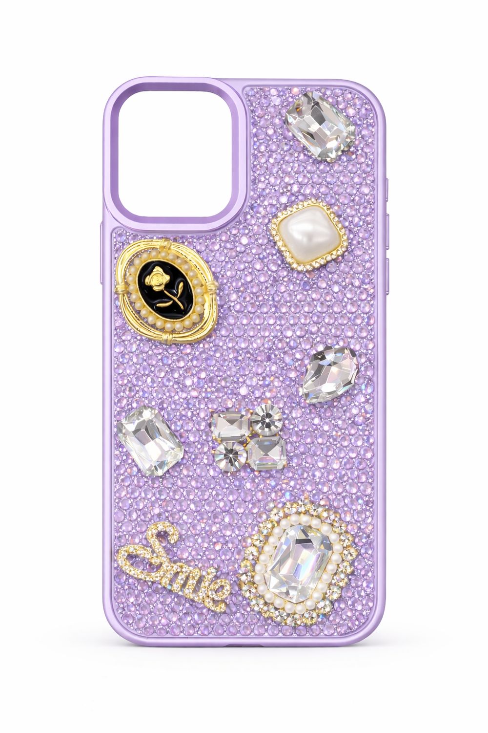 Crystal Mix Accessory Full Diamond Case for Iphone 17-Purple
