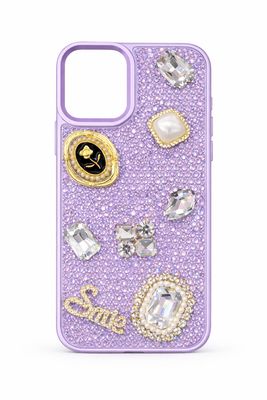 Crystal Mix Accessory Full Diamond Case for Iphone 17-Purple