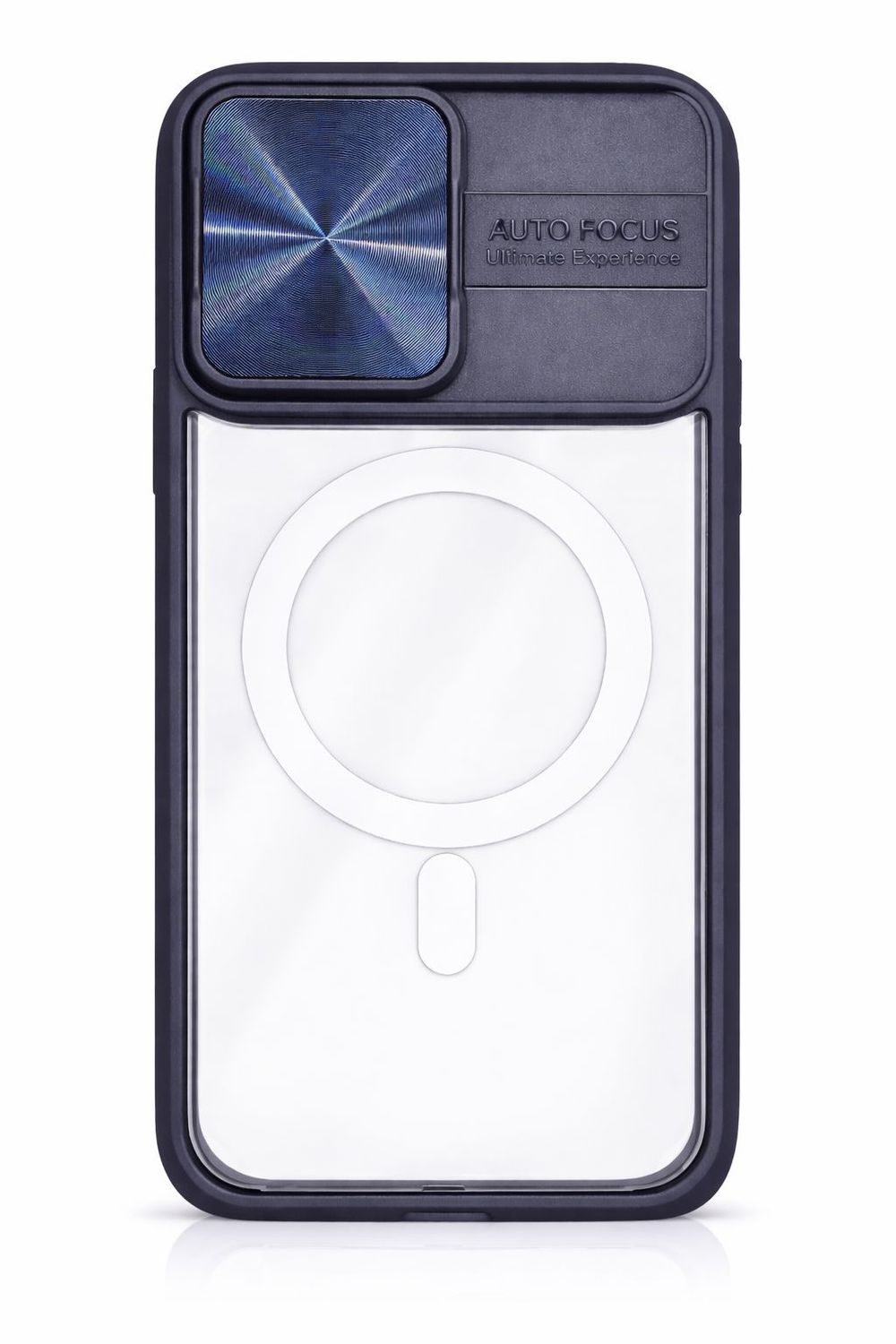 Clear CFMJ Magsafe Case with Camera Slide Cover for Iphone 17-Navy Blue Accent