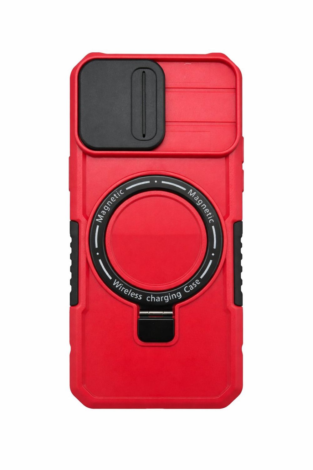 MY Magnetic  Kickstand with Sliding Camera Cover for Iphone 17- Red