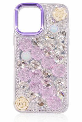 Crystal Dual Rose Full Diamond for Iphone 17-Purple