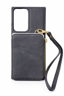 Multi Card Wallet Case - 02 with Zipper S23 Ultra (Black)