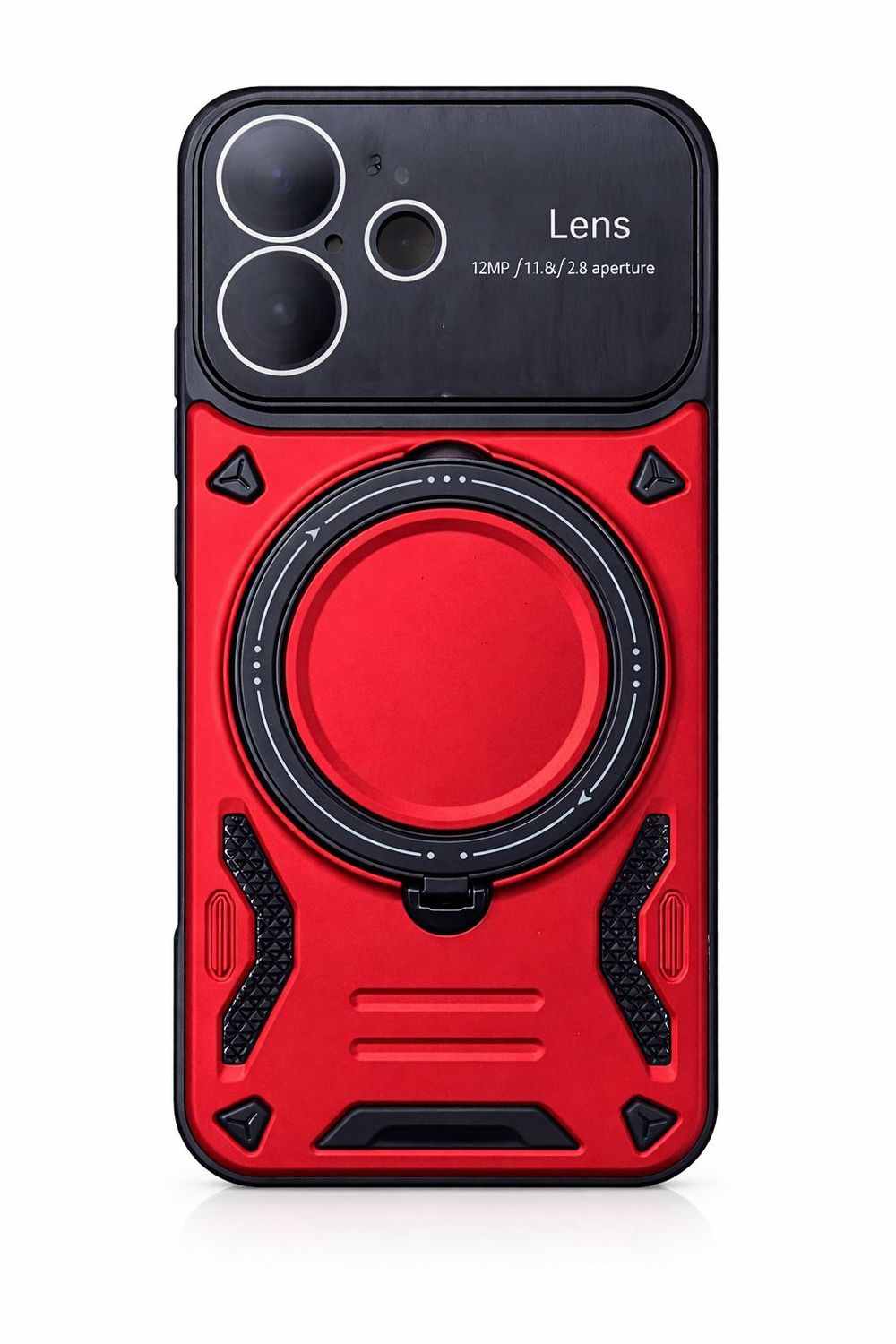 YD Kickstand Magsafe with Camera Protection Case for Iphone 17-Red &amp; Black