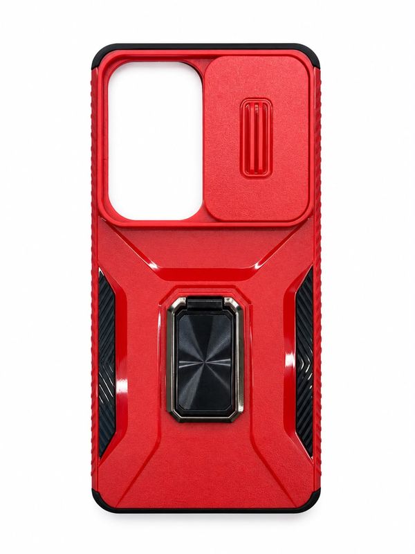 For Samsung s26 Ultra Complete Magnetic Metal Ring Stand Camera Protection Hybrid - Red