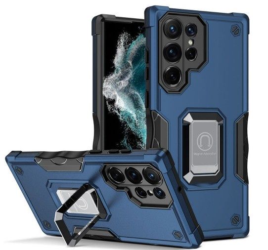 For Samsung s26 Ultra OPTIMUM Magnetic Ring Stand Hybrid Case Cover - Blue