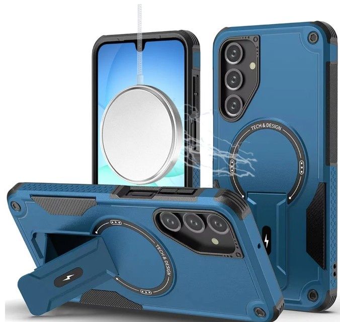 For Samsung A17 5G Sturdy Bracket Kickstand Magnetic Hybrid - Blue