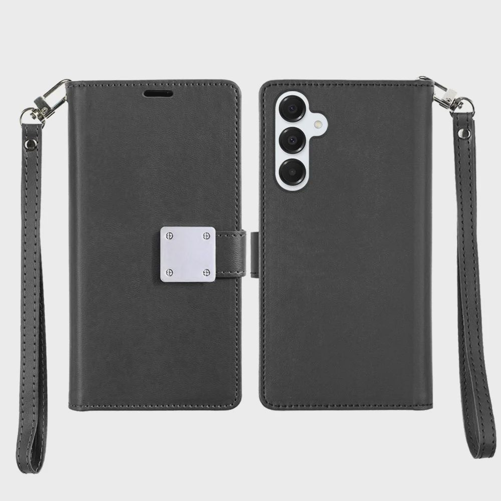 Wallet ID Card Holder Case Cover for Samsung S26 - Black